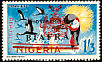 Grey Crowned Crane Balearica regulorum  1968 Overprint SOVEREIGN BIAFRA on Nigeria 1966.02-03 