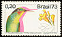 Brazilian Ruby Heliodoxa rubricauda  1973 Tropical birds and plants 