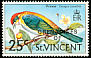 Lesser Antillean Tanager Stilpnia cucullata  1974 Overprint GRENADINES OF on St Vincent 1970.01 