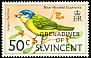 Lesser Antillean Euphonia Chlorophonia flavifrons  1974 Overprint GRENADINES OF on St Vincent 1970.01 
