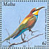 European Bee-eater Merops apiaster  2001 Birds of Malta Sheet