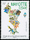 Mayotte White-eye Zosterops mayottensis  2007 Philately, stamp on stamp 
