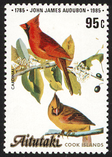 Northern Cardinal stamps mainly images gallery format